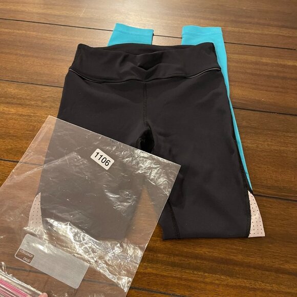 Alala Tri-Colored Mid Rise Stretch Leggings Black size Xsmall - Picture 10 of 11